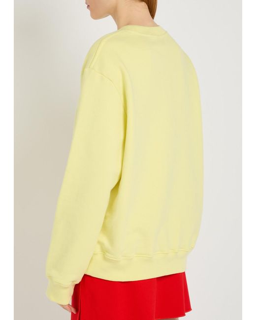 Spense Yellow Logo-Embroidered Cotton Sweatshirt