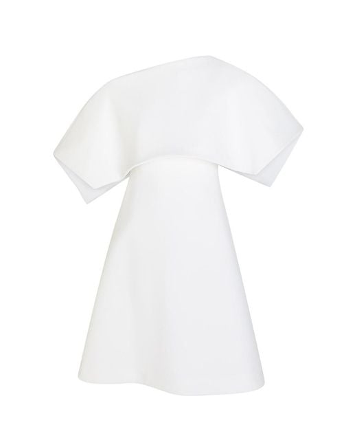 A.W.A.K.E. MODE White Cape-Effect Crepe Mini Dress