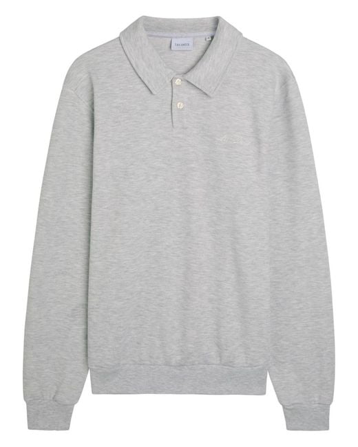 Les Deux Gray Ben Melange Cotton-Blend Polo Jumper for men