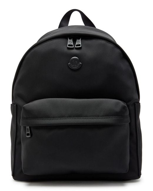 Moncler Black Pierick Logo-Appliquéd Canvas Backpack for men