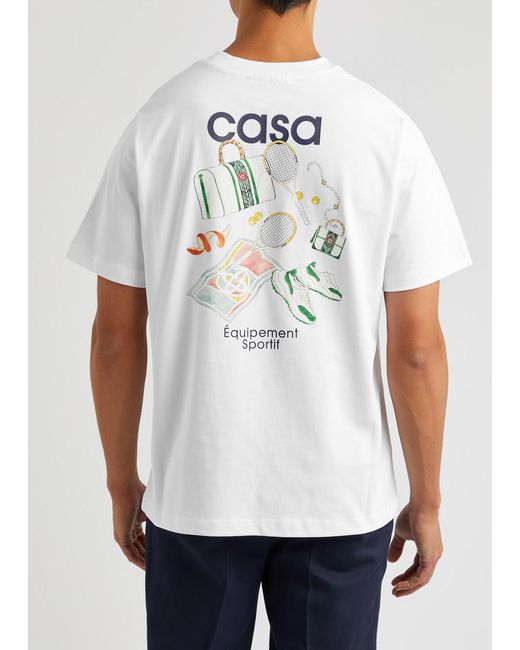 Casablancabrand White Équipement Sportif Cotton T-shirt for men