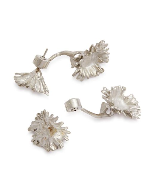 Marni White Daisy Drop Earrings