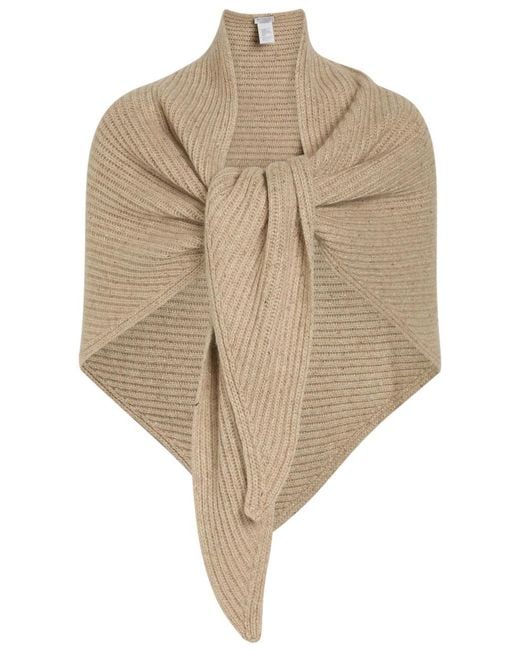 Brunello Cucinelli Natural Lamé Cashmere-Blend Stole Scarf