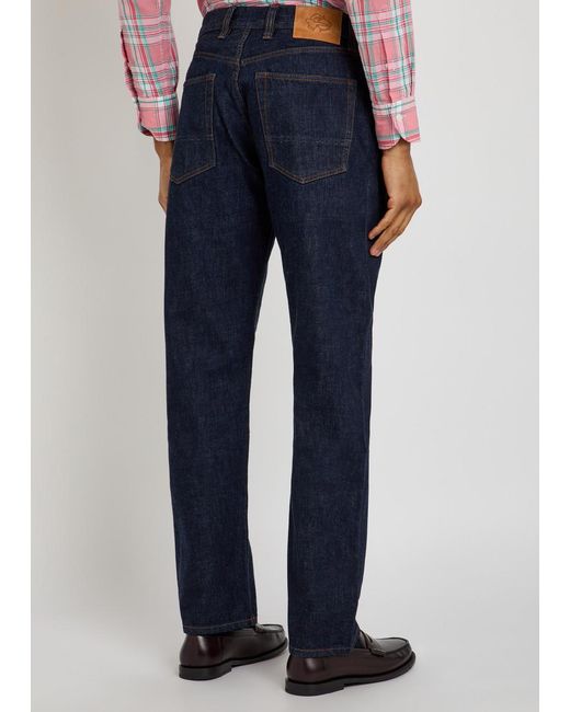 Drake's Blue Straight-Leg Denim Jeans for men