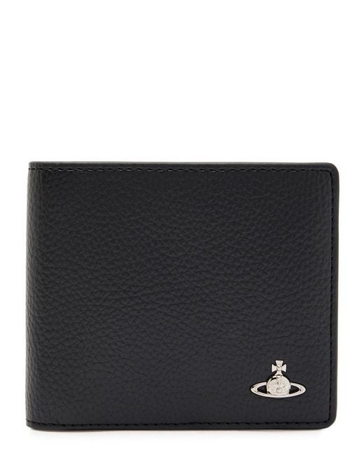 Vivienne Westwood Black Orb Grained Leather Wallet for men