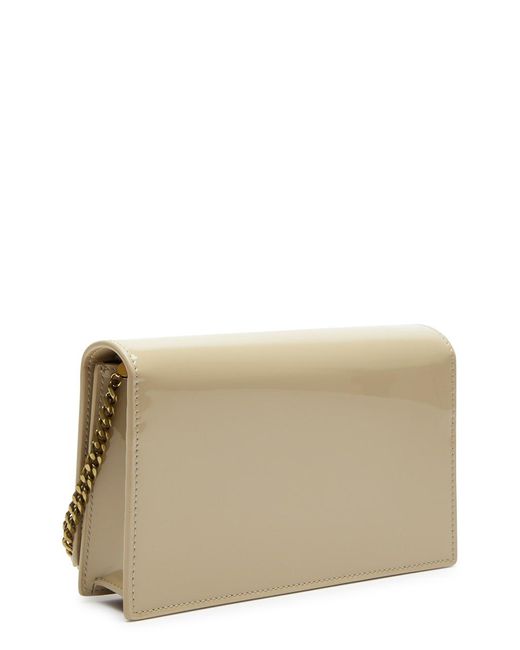 Saint Laurent Natural Kate Patent Leather Wallet-on-chain