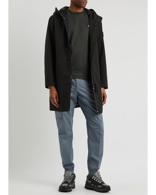 Stone Island Black Hooded Shell Parka for men