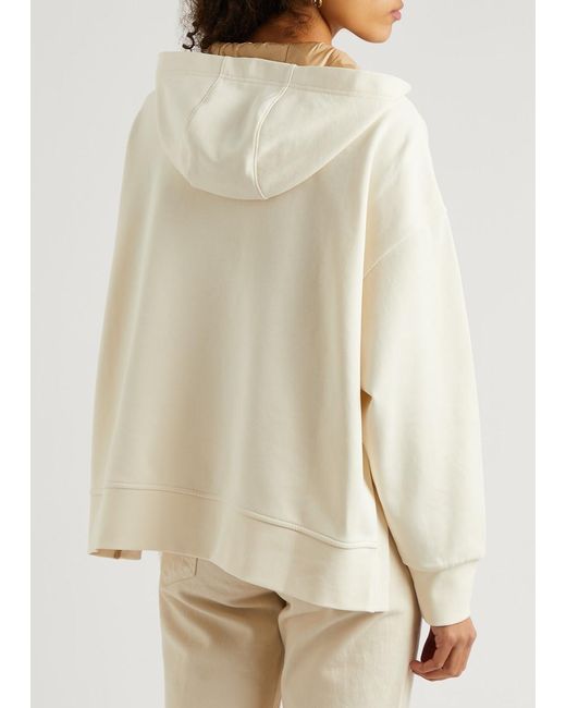 Moncler Natural Lace-up Hooded Cotton-blend Sweatshirt