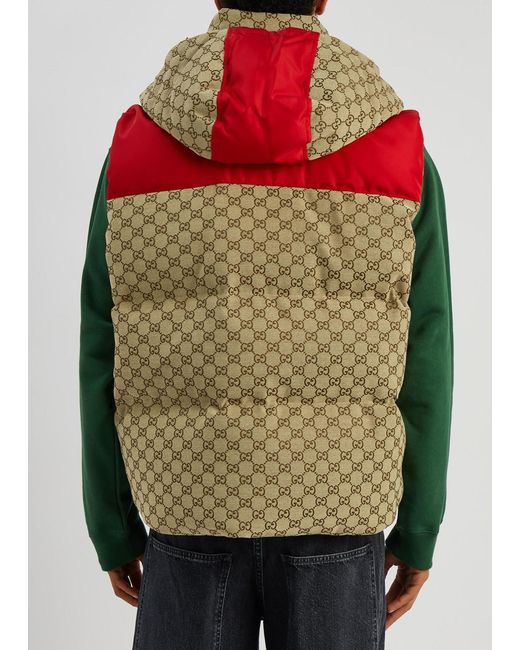 Gucci Red gg-monogrammed Quilted Jacquard Gilet for men