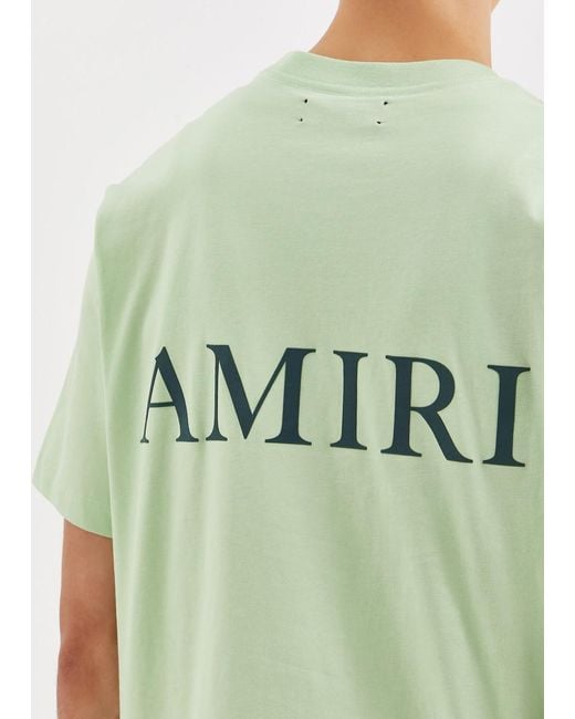 Amiri Green Logo Cotton T-shirt for men