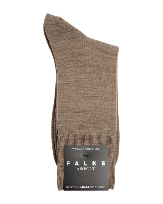 Falke Brown Airport Wool-blend Socks for men