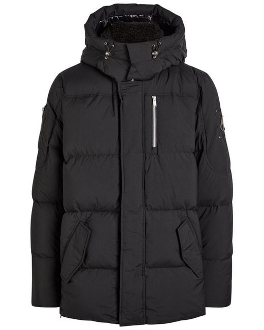 Moose Knuckles Black Everest 3Q Shell Puffer Coat for men