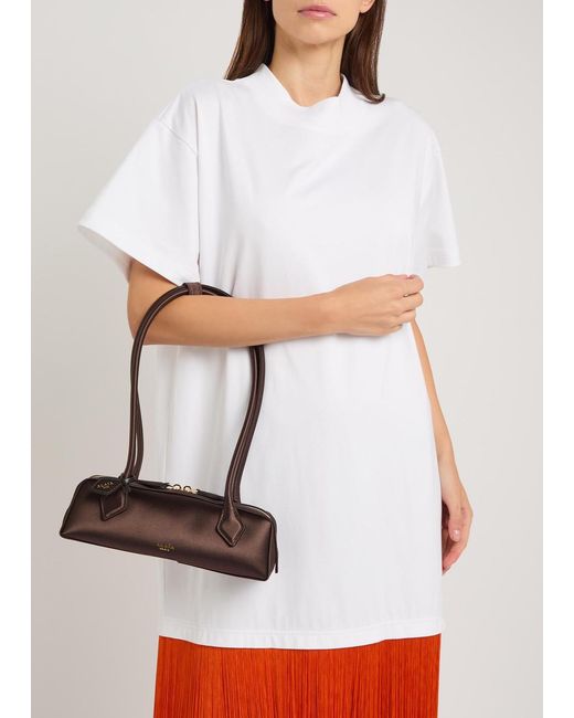 Alaïa Brown Le Teckle Small Satin Shoulder Bag