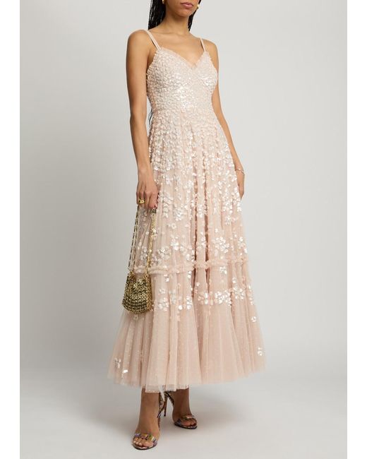 maeve sequined tulle midi dress NWT $248 Anthropologie x Maeve Neutral Sequined Tulle Pullover Midi Dress XS