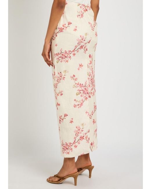 Agua Bendita Multicolor Lirica Floral-Print Linen Maxi Skirt