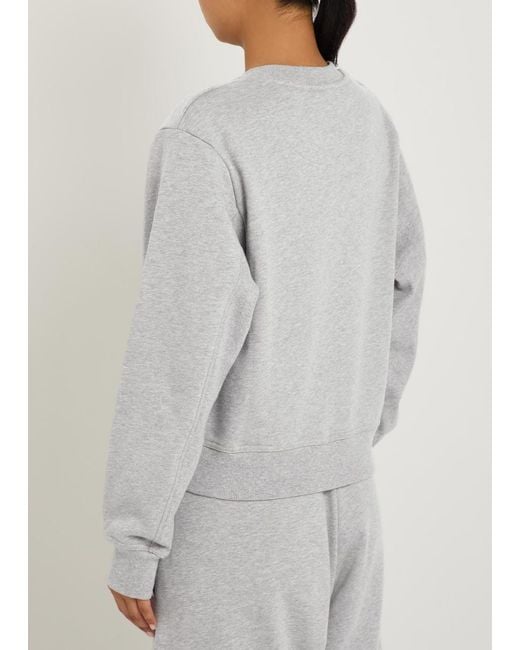 Stella McCartney White Adidas X Logo-Print Cropped Cotton Sweatshirt