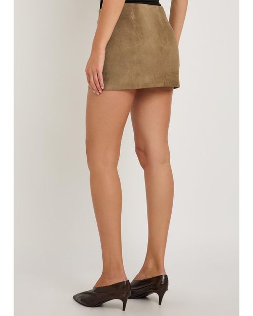 Khaite Natural Jett Suede Mini Skirt