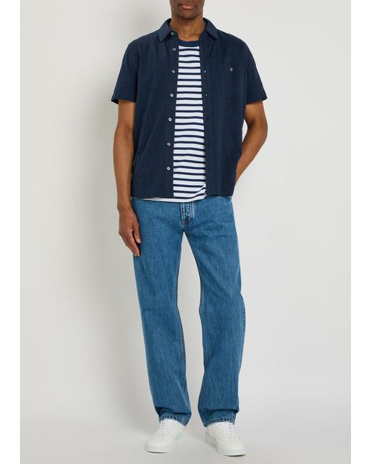 PAIGE Blue Carillo Cotton Shirt for men