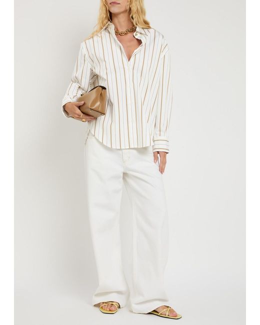 Rag & Bone White Jessica Striped Cotton-Poplin Shirt