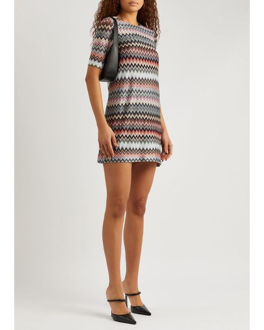 Missoni Multicolor Zigzag-intarsia Fine-knit Mini Dress