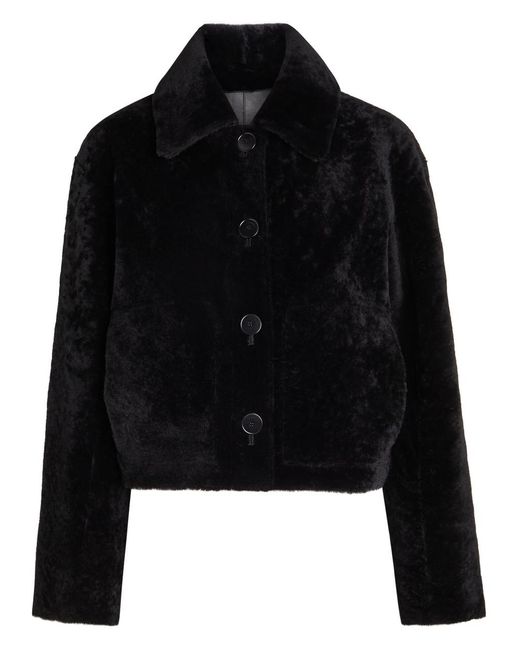 Joseph Black Alloway Reversible Shearling And Leather Jacket