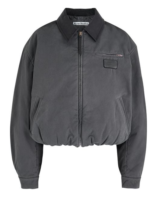 Acne Gray Okra Padded Twill Bomber Jacket