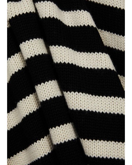 Totême  Black Striped Roll-neck Wool-blend Jumper