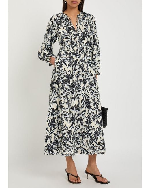 Rails Black Matia Floral-Print Woven Midi Dress