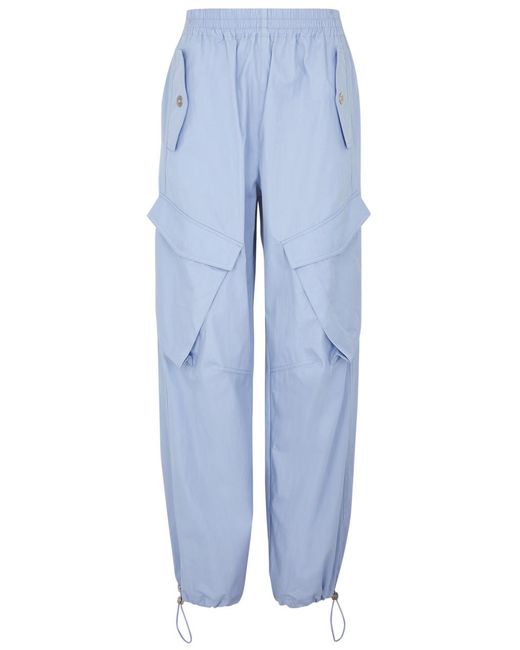 Dion Lee Blue Snap Cotton-Blend Cargo Trousers