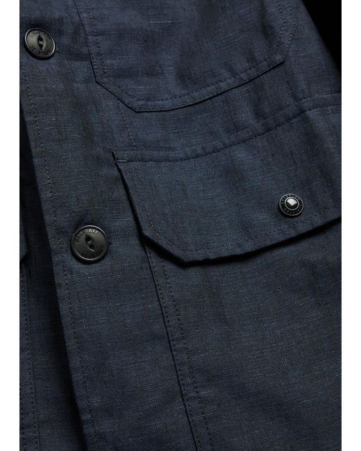 Belstaff Blue Forge Linen Jacket for men
