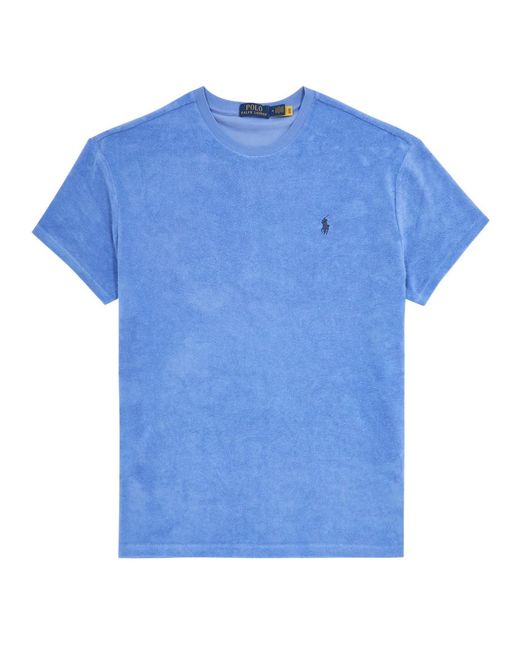 Polo Ralph Lauren Blue Spa Logo-Embroidered Terry T-Shirt for men