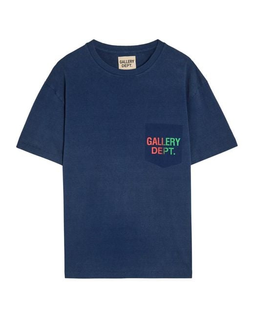GALLERY DEPT. Blue Boardwalk Logo-Print Cotton T-Shirt for men