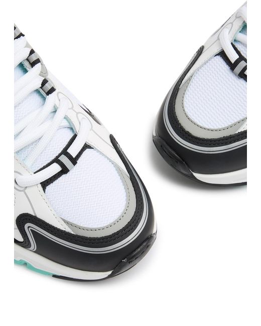 Cleens White Pulse Runner Panelled Mesh Sneakers for men