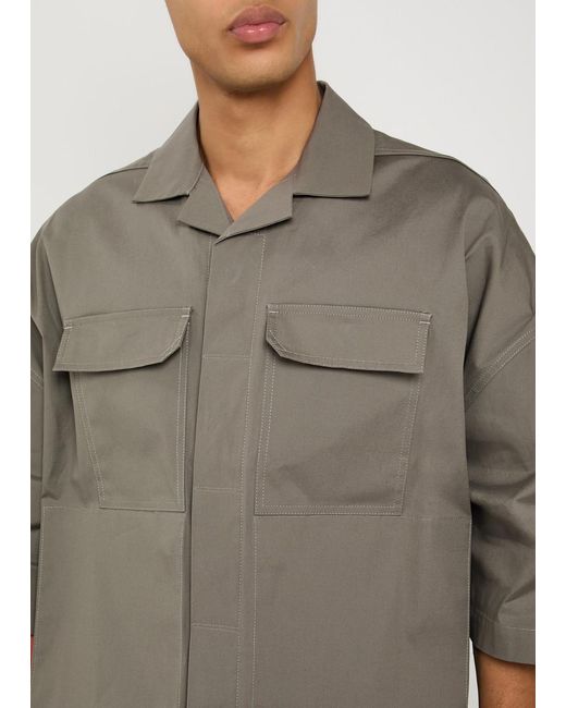 Rick Owens Gray Magnum Tommy Oversized Stretch-Cotton Poplin Shirt for men