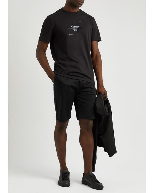 Calvin Klein Black Stretch-Cotton Shorts for men