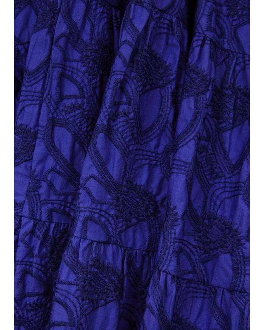 Merlette Purple Wallis Embroidered Cotton Midi Dress