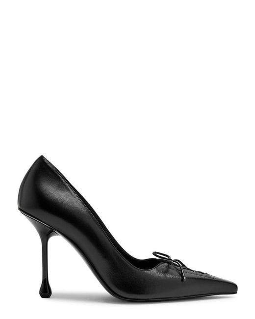 Jimmy Choo Black Scarlett 95 Lace-Up Leather Pumps