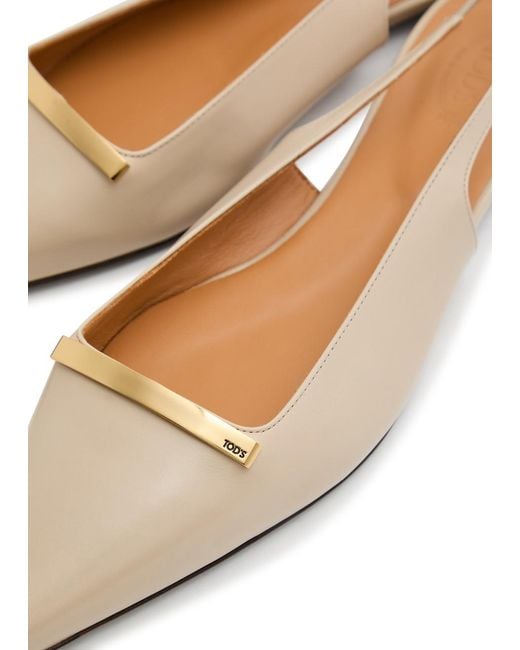 Tod's White Slingback Ballerina Flats