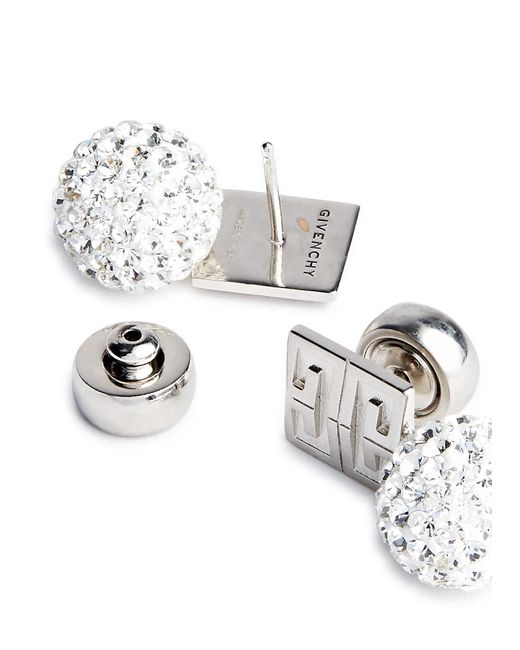 Givenchy White 4g Crystal-embellished Drop Earrings