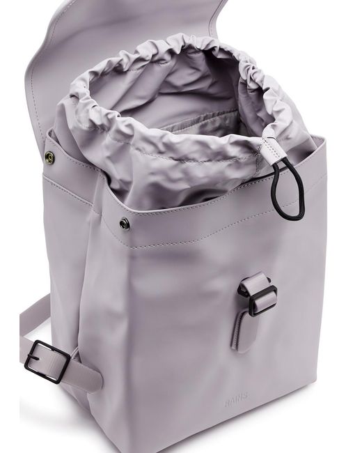Rains White W3 Rubberised Backpack