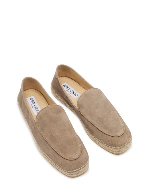 Jimmy Choo Natural Shenton Suede Espadrille Loafers for men