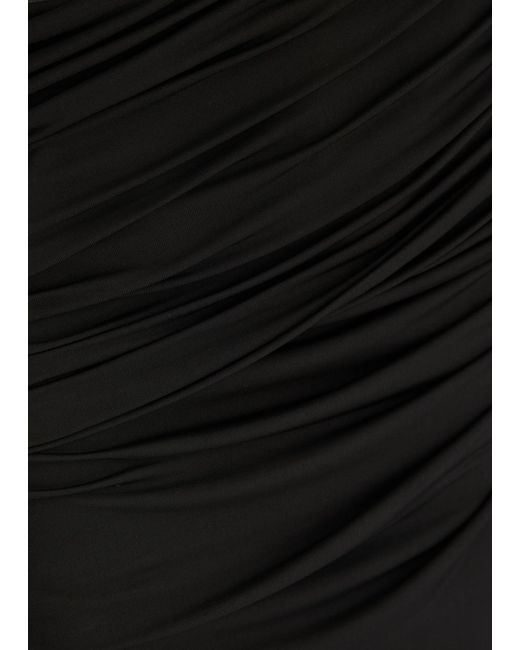 Christopher Esber Black Coiled Draped Corseted Jersey Maxi Dress