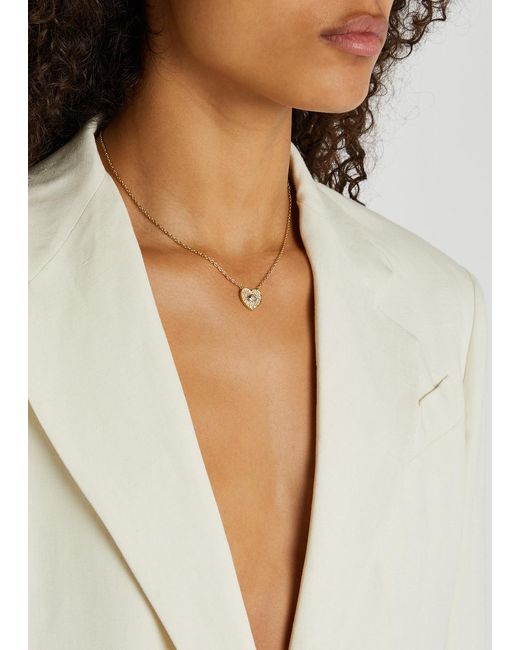 COACH Metallic Heart-embellished Logo Necklace