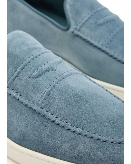 Church's Blue Peebles Suede Loafers for men