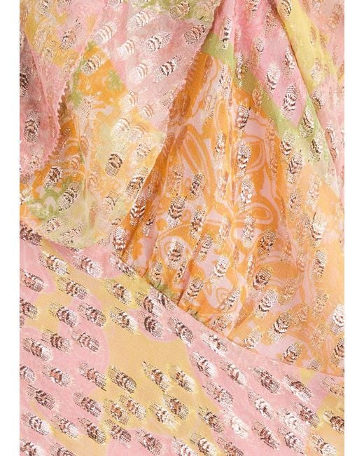 Never Fully Dressed Pink Tilda Printed Chiffon Mini Dress