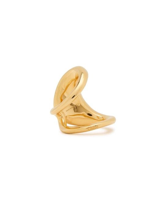 Chloé Metallic Point Sculpted Brass Ring