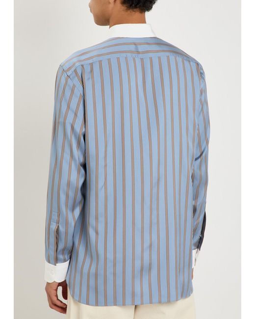 Tom Ford Blue Striped Silk Shirt for men