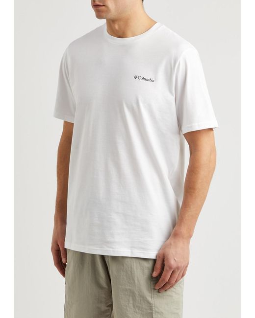 Columbia White Rockaway River Logo-Print Cotton T-Shirt for men