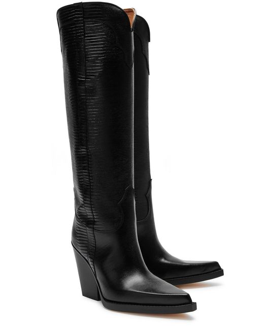 Paris Texas El Dorado 100 Leather Kneehigh Cowboy Boots in Black Lyst