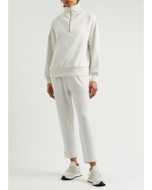 Varley White Hawley Half-Zip Stretch-Jersey Sweatshirt